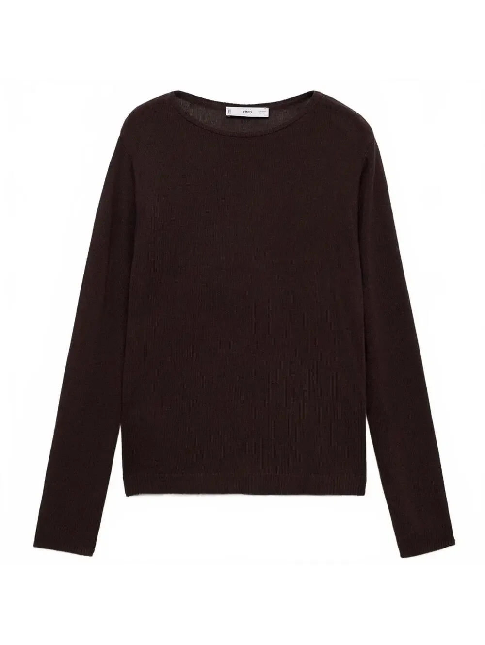 Mango Linen-Blend Boat-Neck Sweater NWT Rosa Chocolate Small - Picture 4 of 8